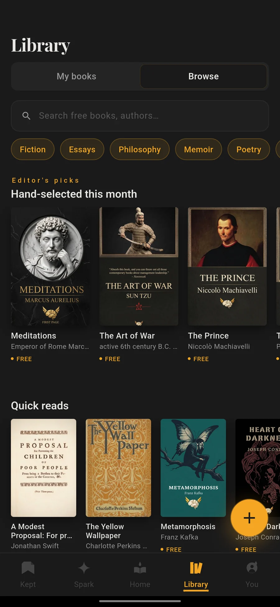 Browse: editor's picks and quick reads, all free