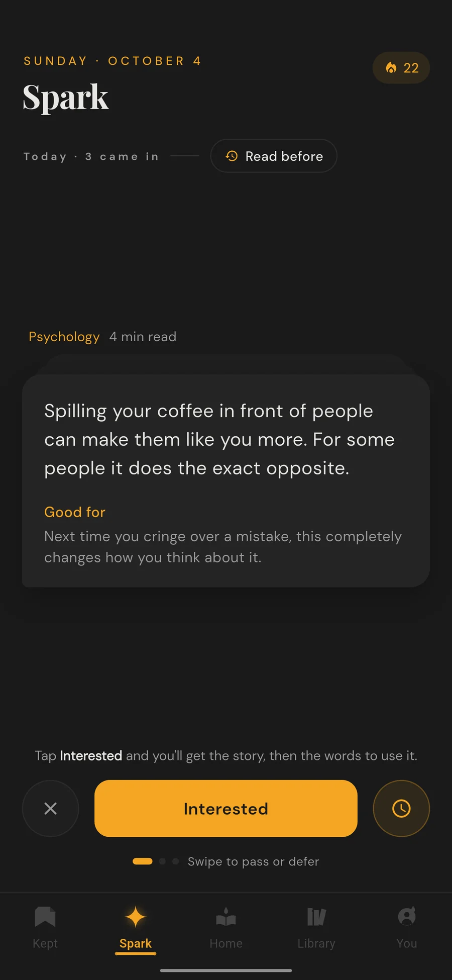 Today's Spark: a four-minute psychology read